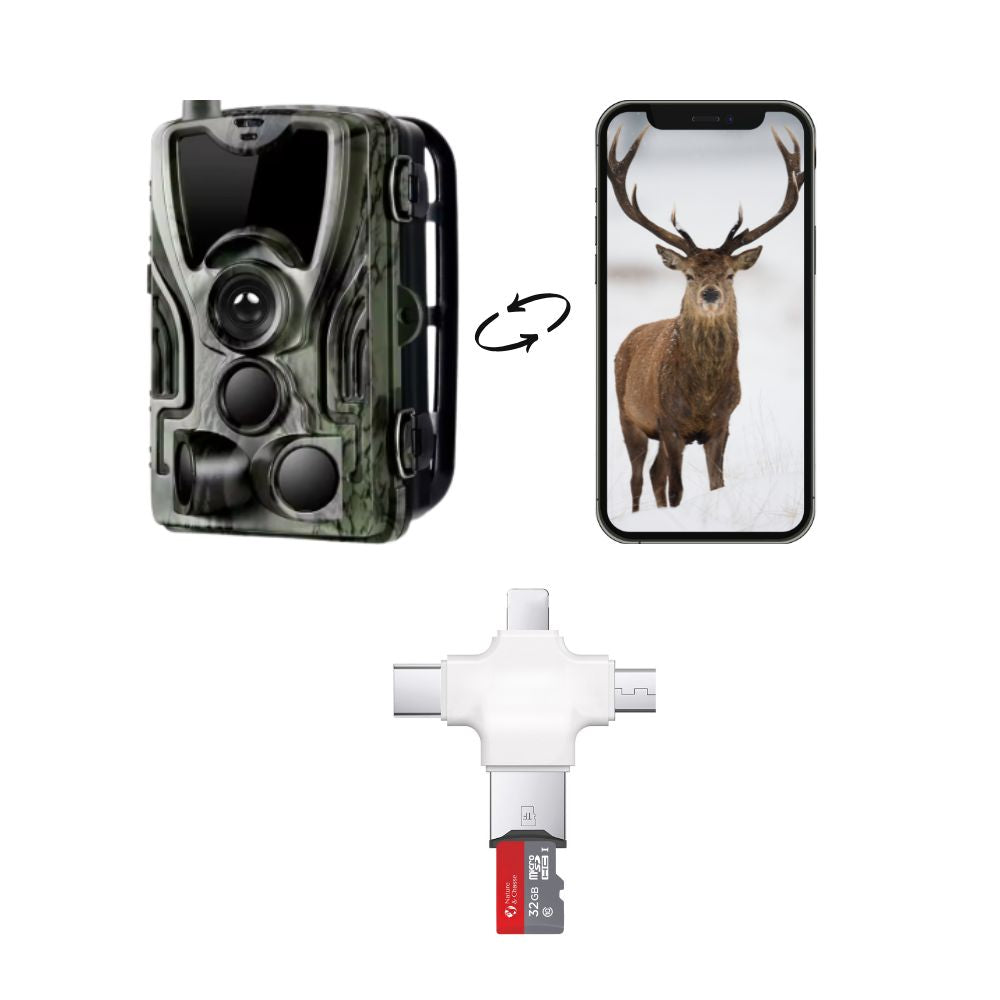 4-in-1-Lesegerät für Micro-SD-Karten Zum Anzeigen von Fotos und Videos auf Ihrem Smartphone und PC